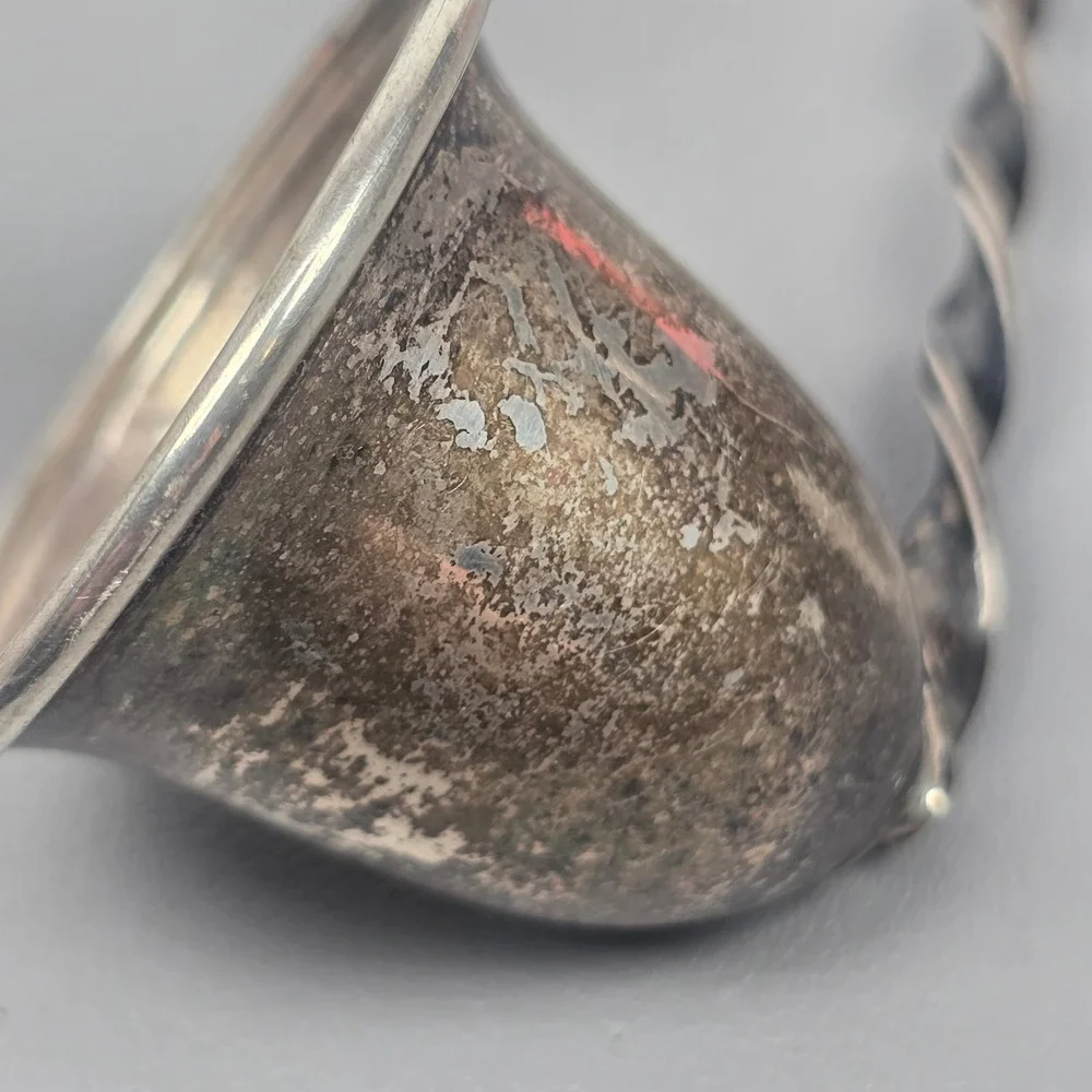 Vintage Sterling Silver Bell Candle Snuffer Long Twisted Handle 8.5